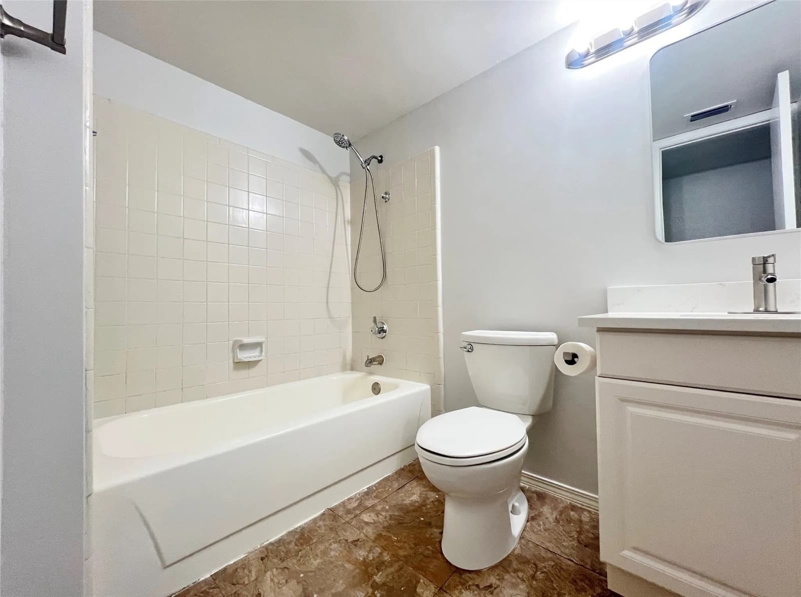 A rental bathroom before.